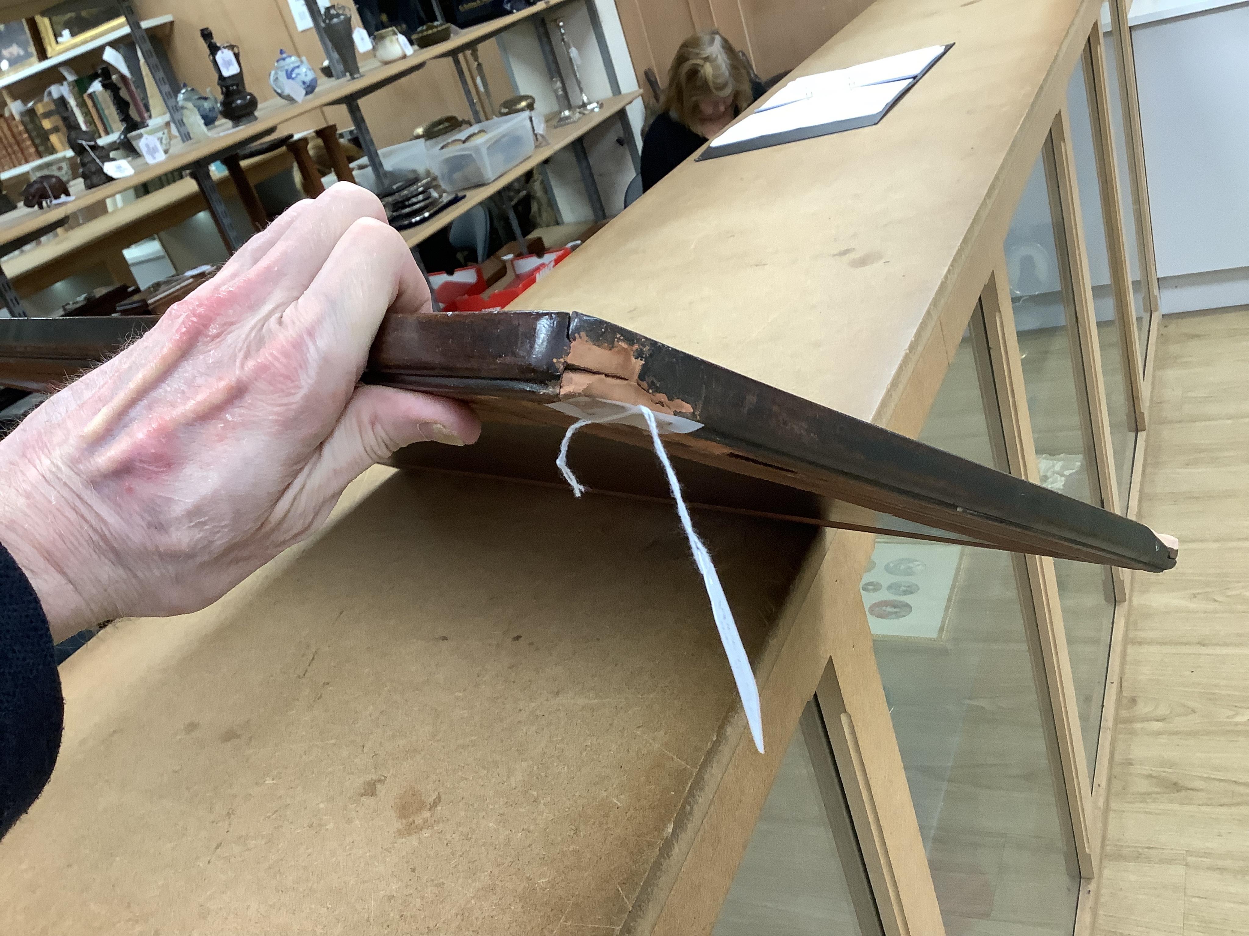 A Chinese hongmu and mother of pearl inlaid tray, 70cm wide x 48cm deep